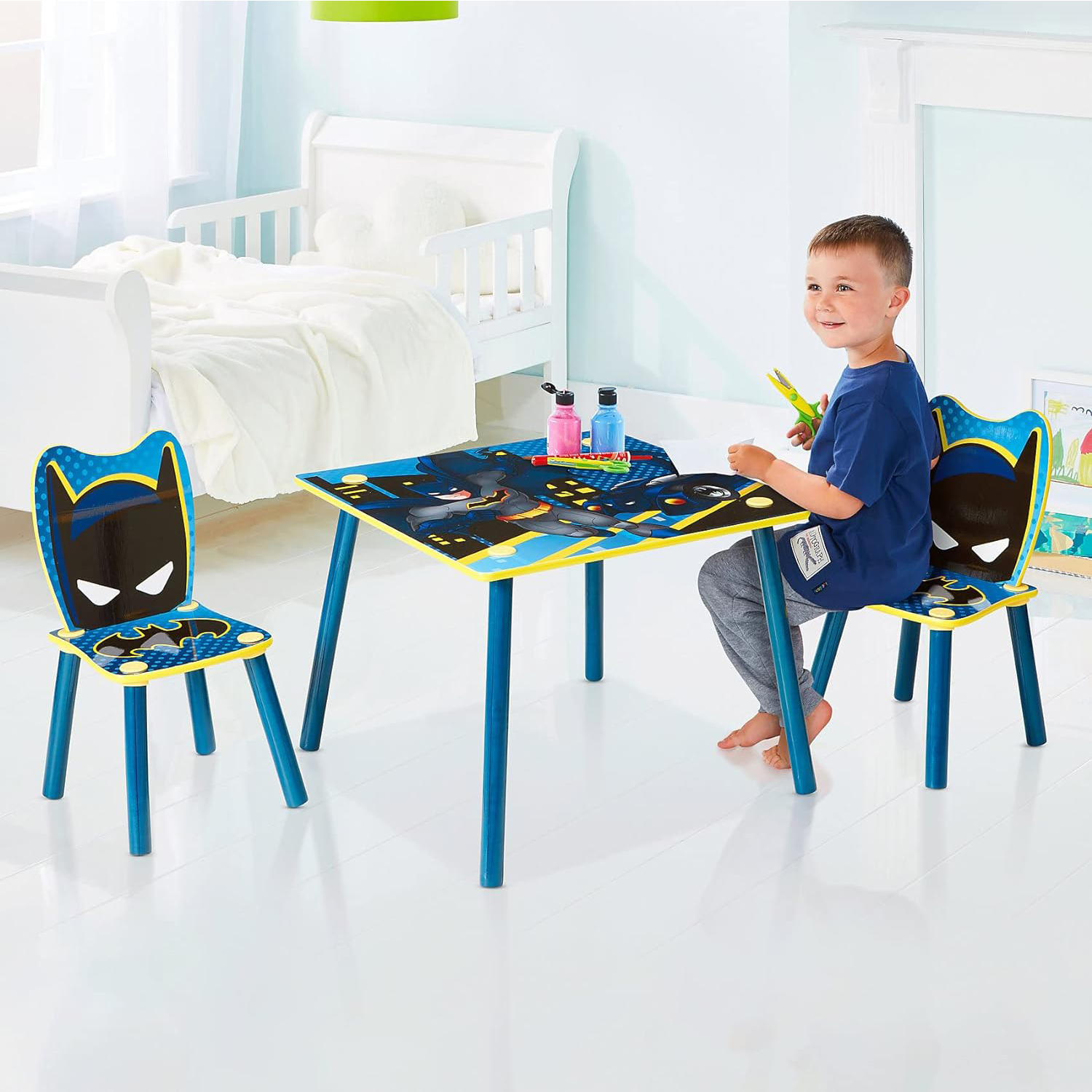 Batman Kids Wooden Table and 2 Chairs Set