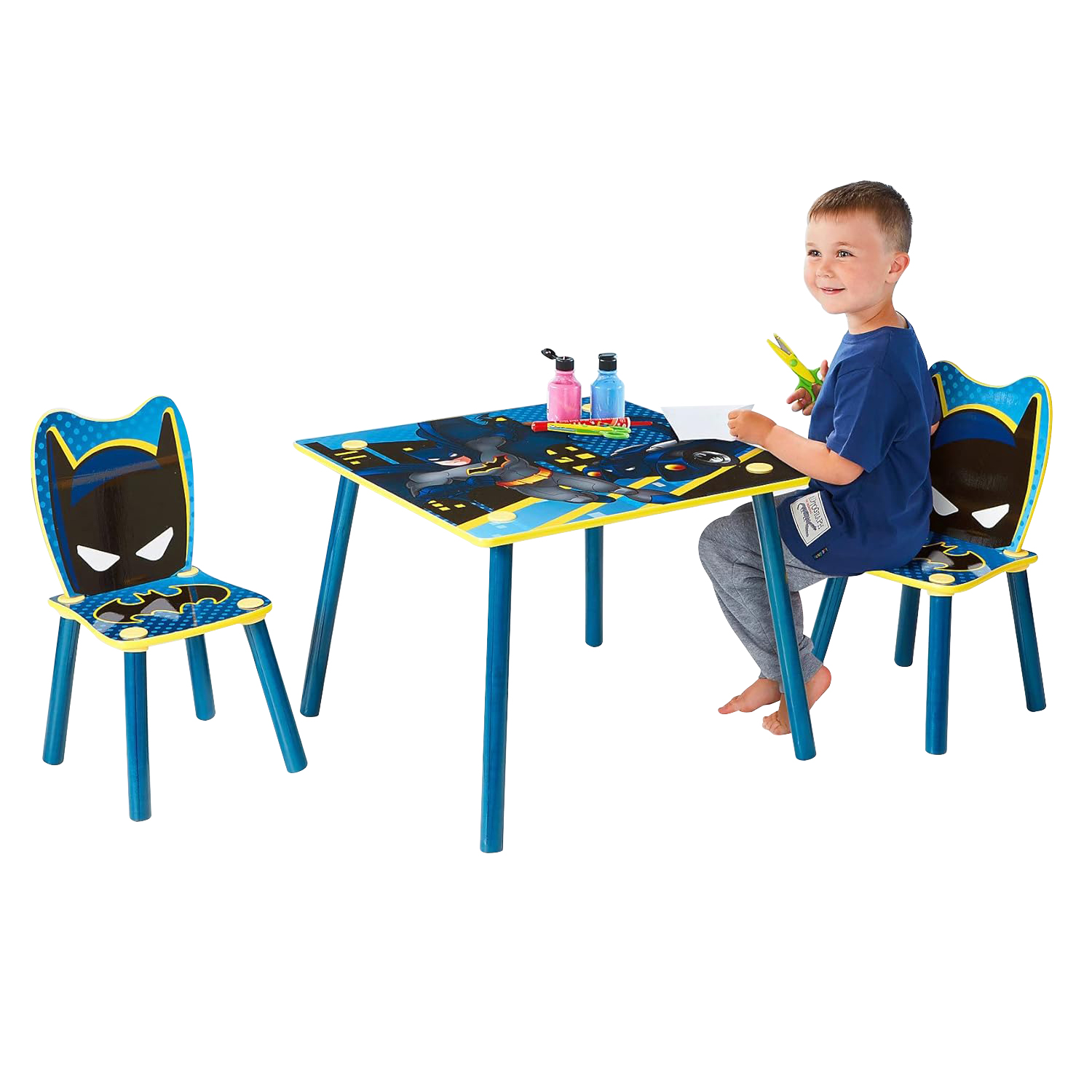 Batman Kids Wooden Table and 2 Chairs Set