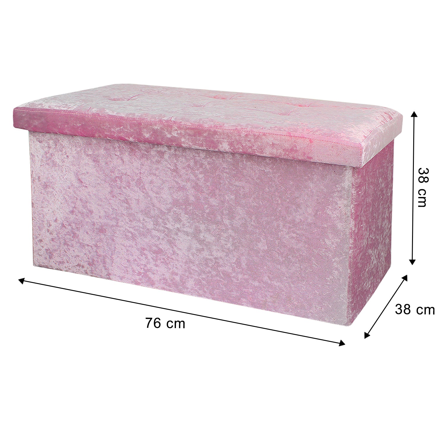 Large Pink Double Crushed Velvet Storage Ottoman