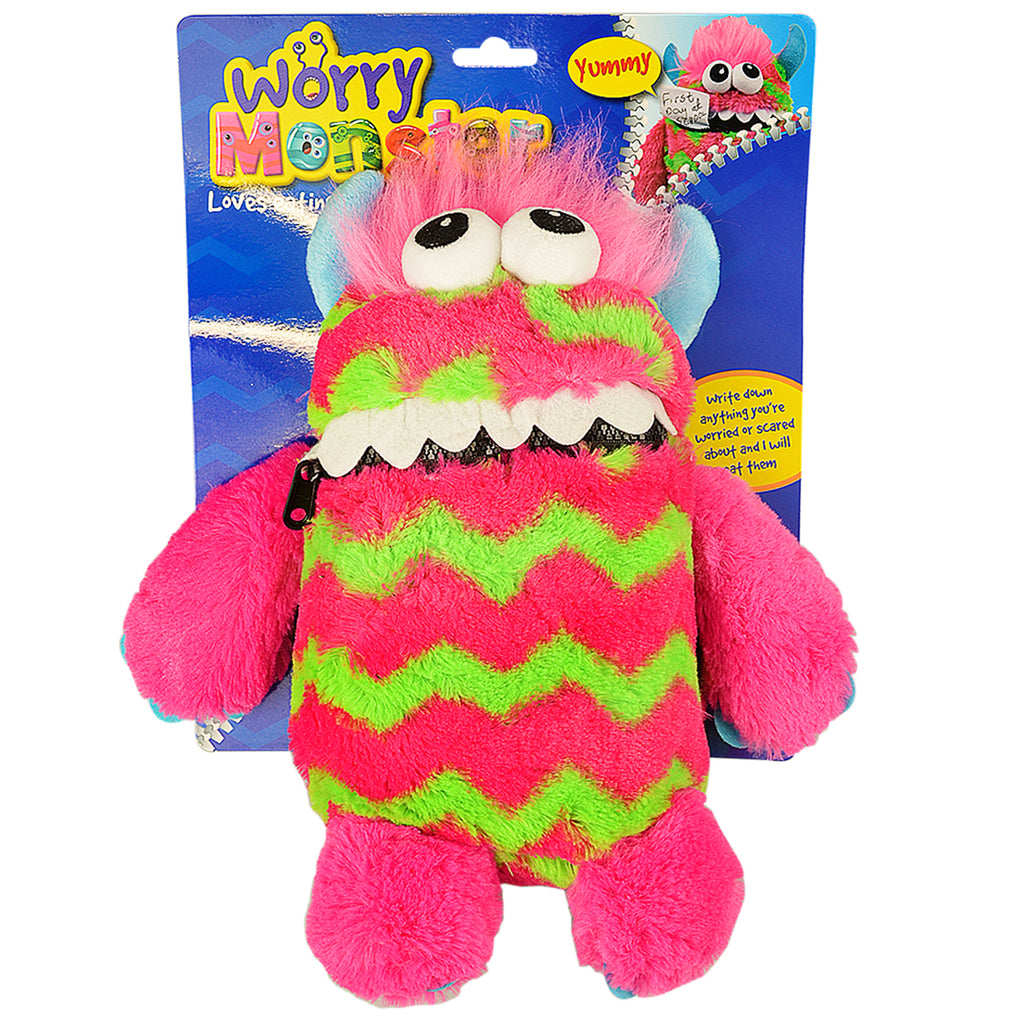 Large Pink Plush Worry Monster