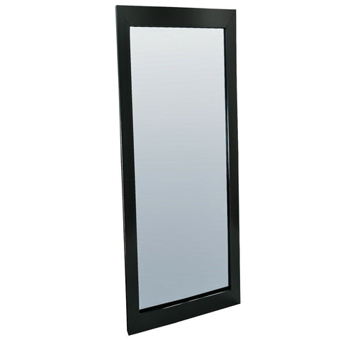 Black Full Length Wall Mounted Framed Mirror - 100cm x 40cm