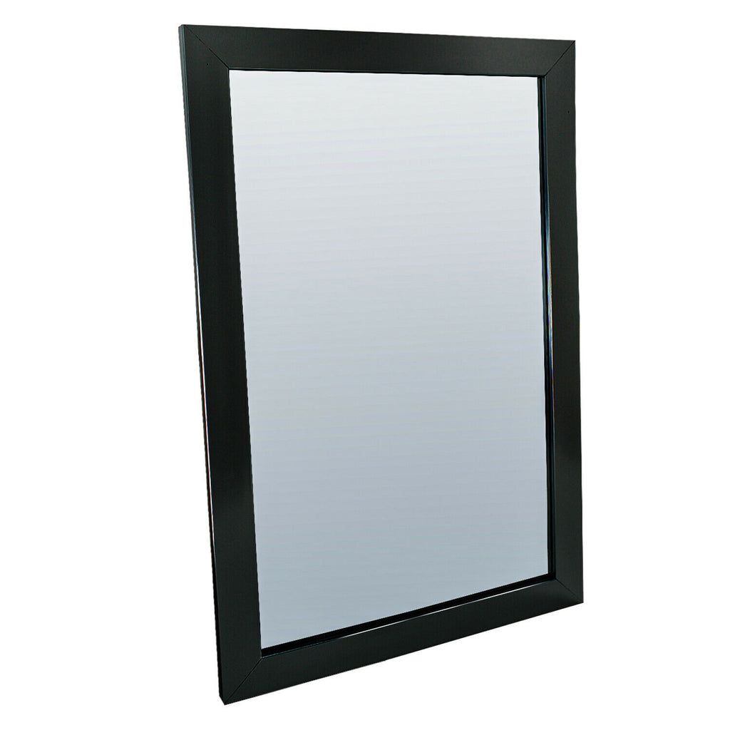 Black Wall Mounted Framed Mirror - 40cm x 61cm