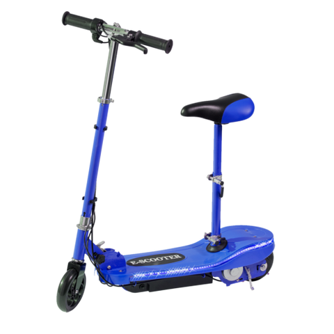 Kids Blue Electric Scooter With Seat & LED Lights