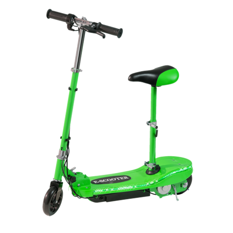 Kids Green Electric Scooter With Seat & LED Lights