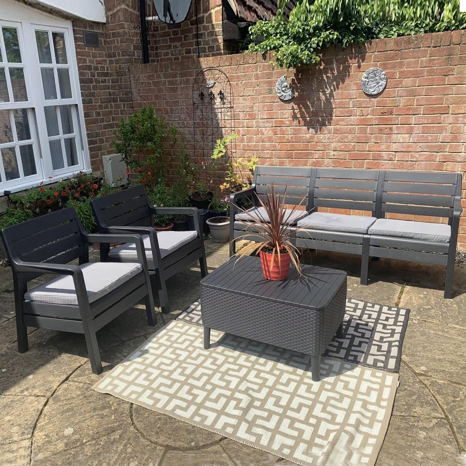 Keter Delano 5 Seater Grey Outdoor Furniture Set