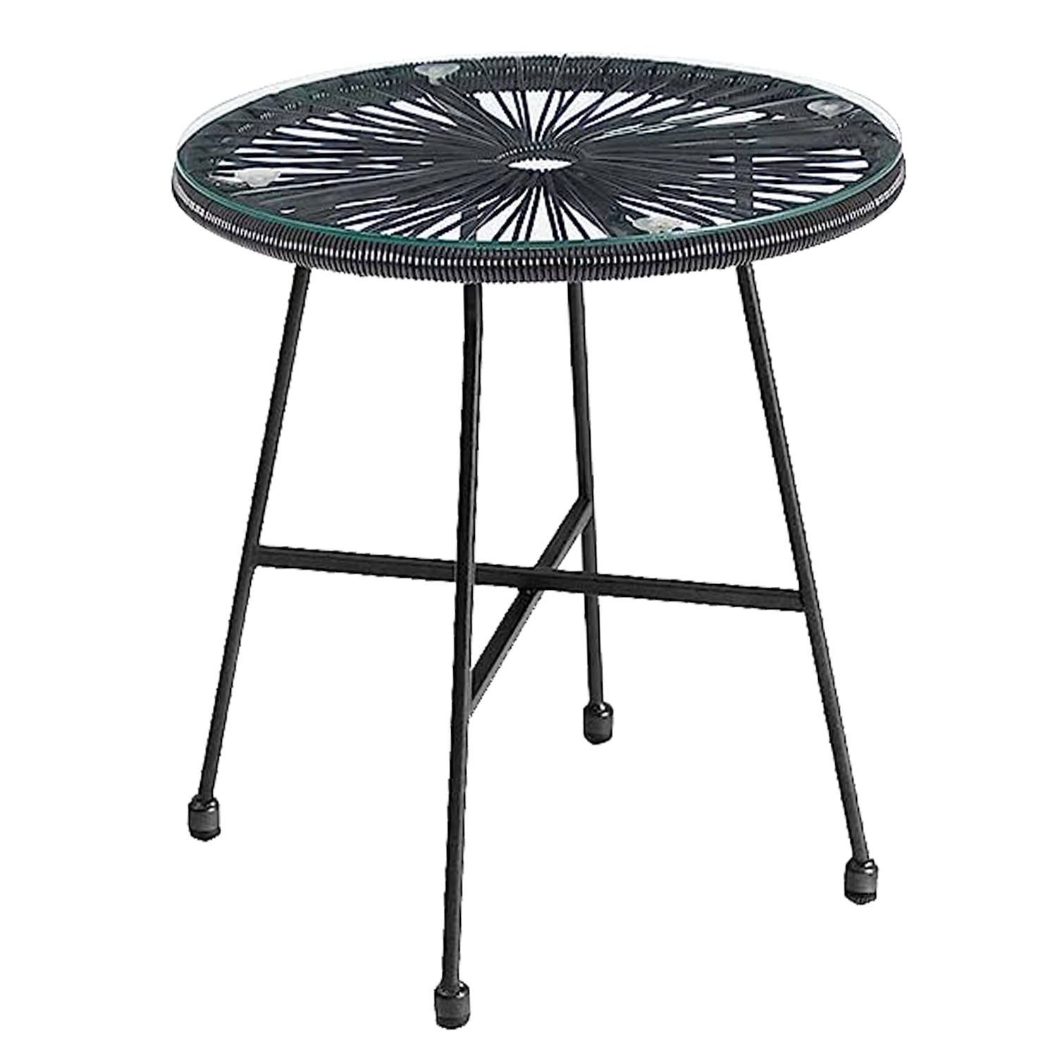 Black 3 Piece Acapulco String Garden Chair & Table Furniture Set