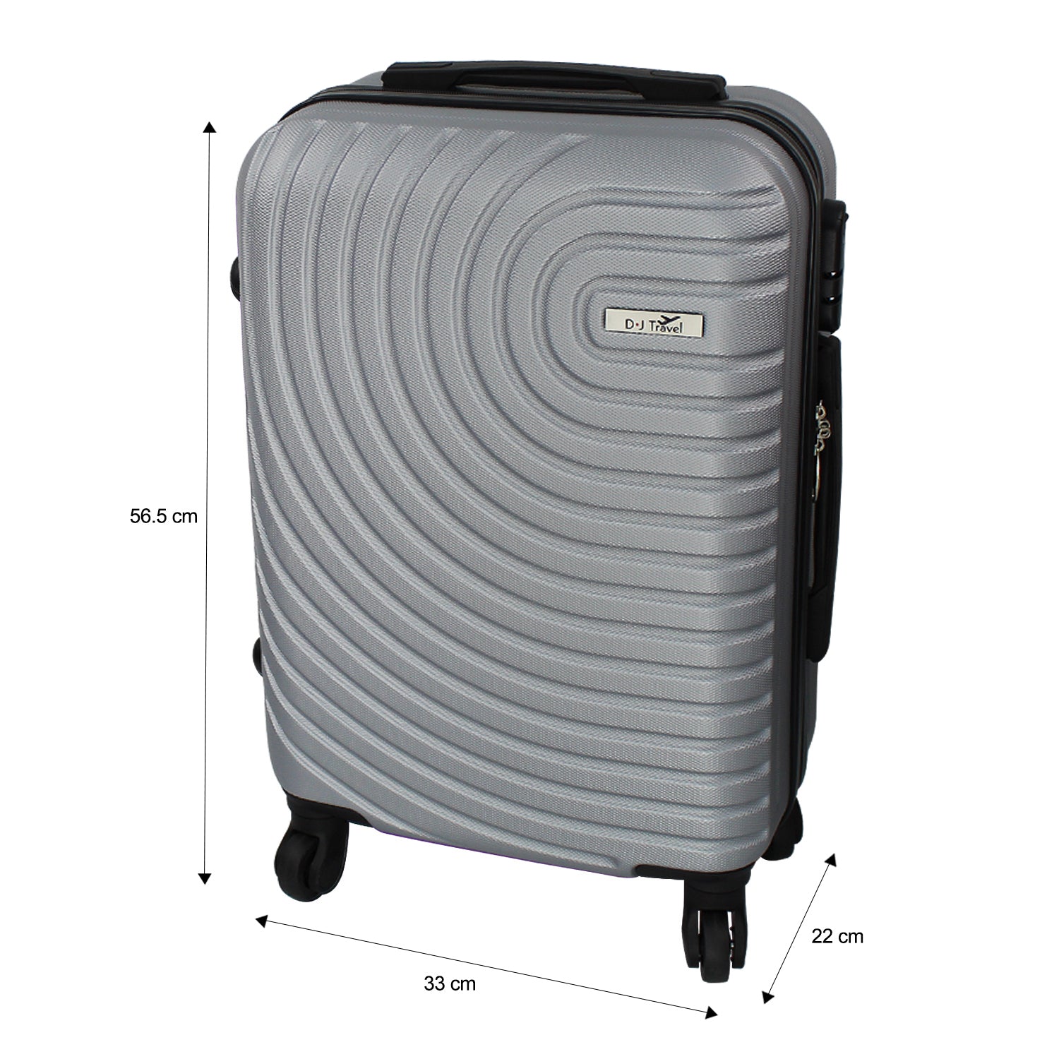 20" Silver 4 Wheel Hard Shell Cabin Size Suitcase