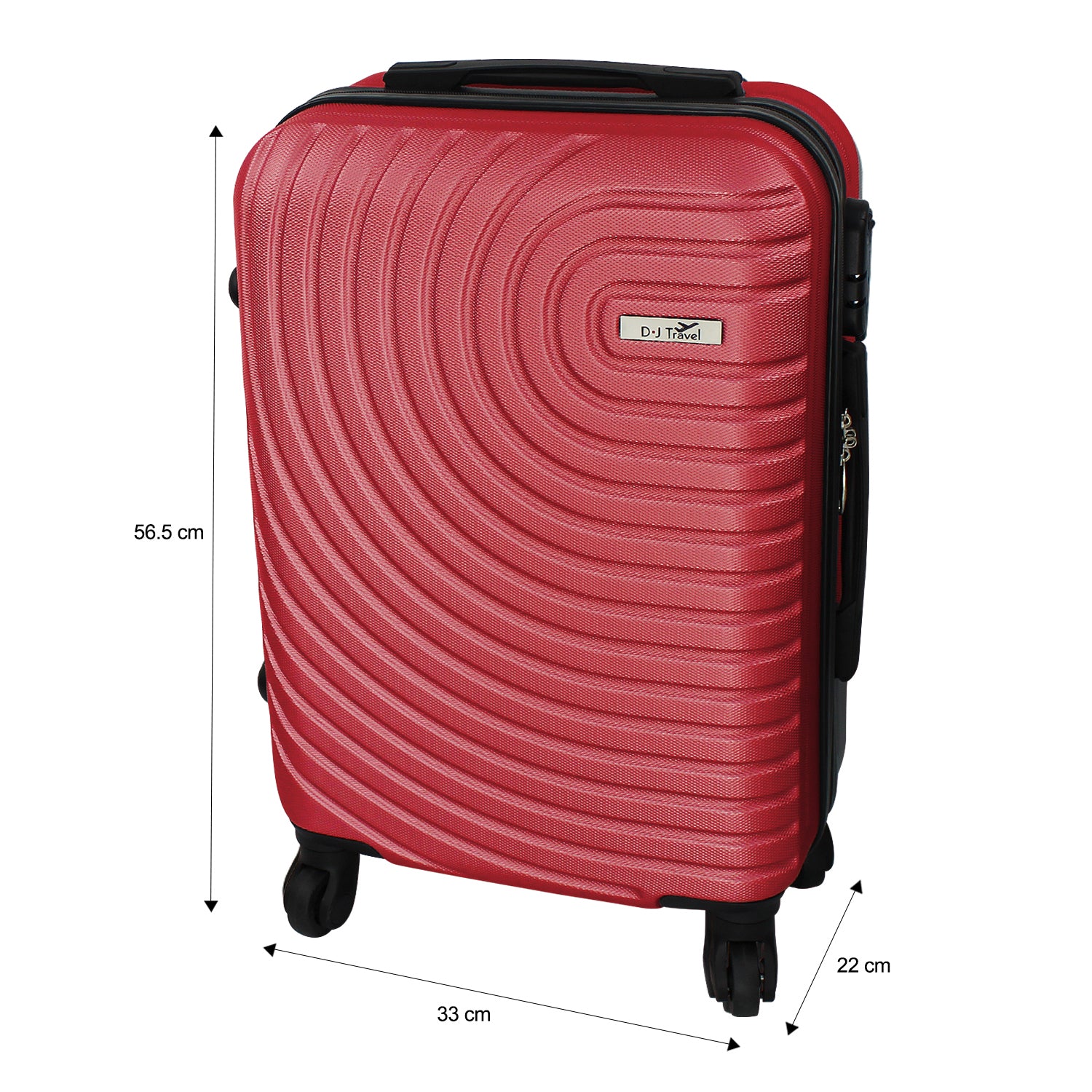 20" Red 4 Wheel Hard Shell Cabin Size Suitcase