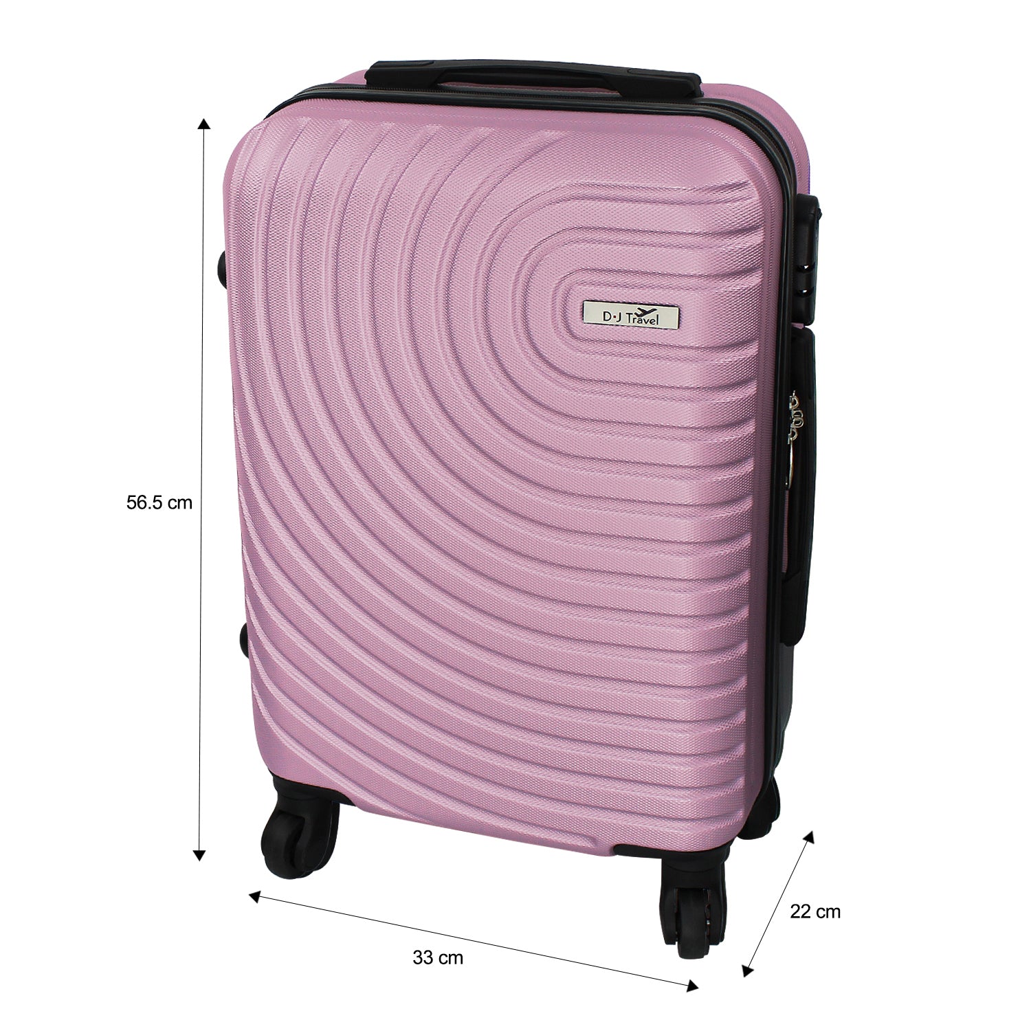 20" Light Pink 4 Wheel Hard Shell Cabin Size Suitcase