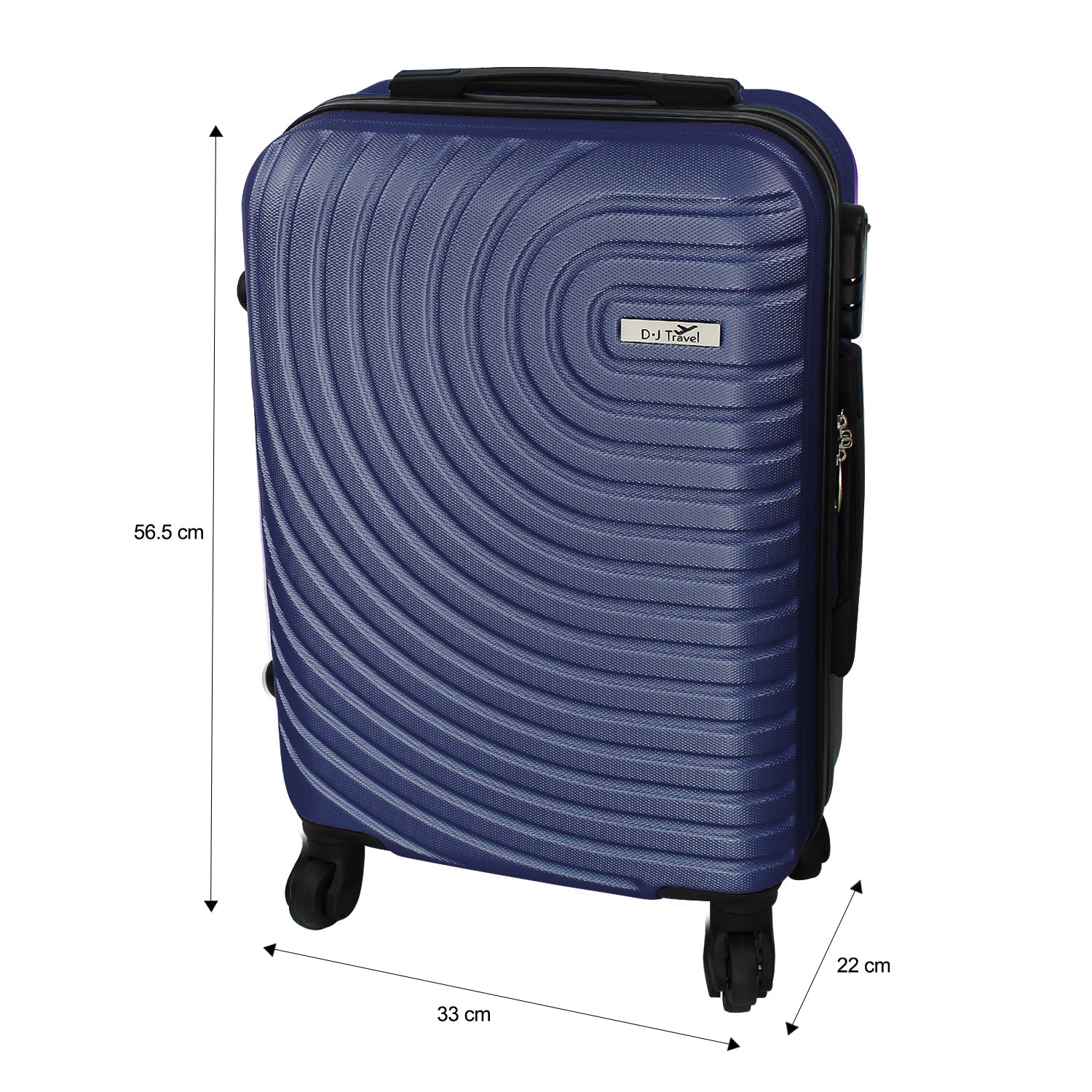 20" Navy 4 Wheel Hard Shell Cabin Size Suitcase