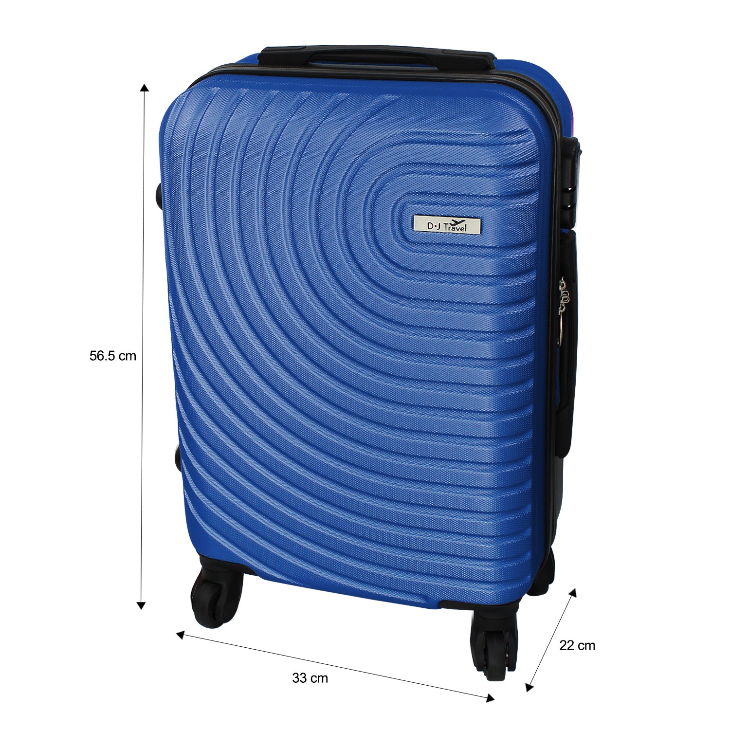 20" Blue 4 Wheel Hard Shell Cabin Size Suitcase