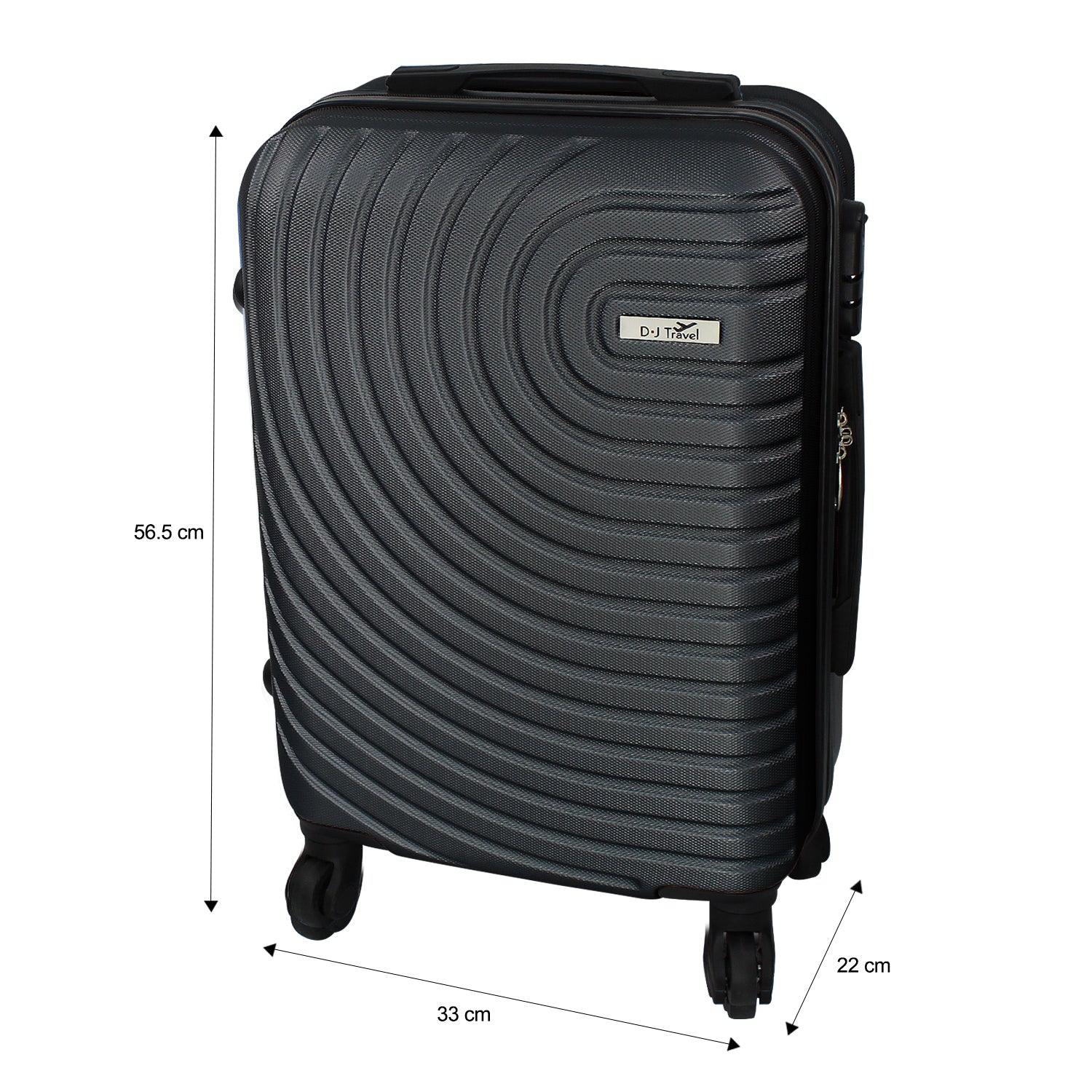 20" Black 4 Wheel Hard Shell Cabin Size Suitcase