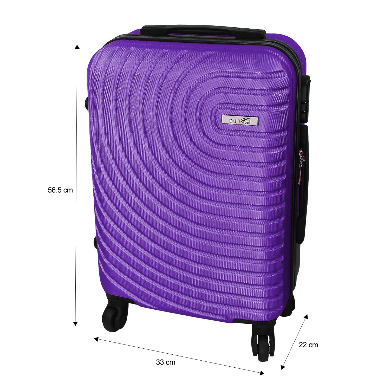 20" Purple 4 Wheel Hard Shell Cabin Size Suitcase