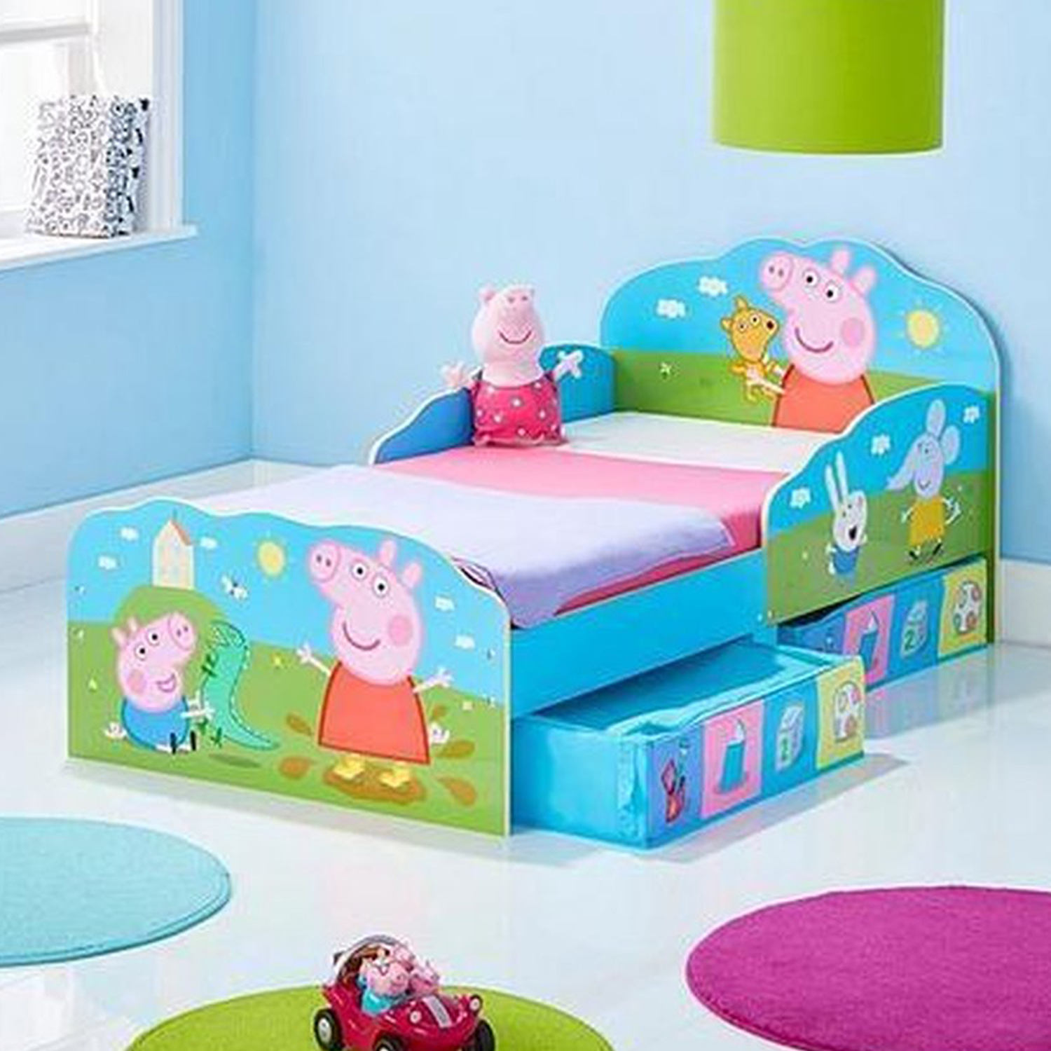 Peppa Pig & George Toddler Bed with Storage Drawers