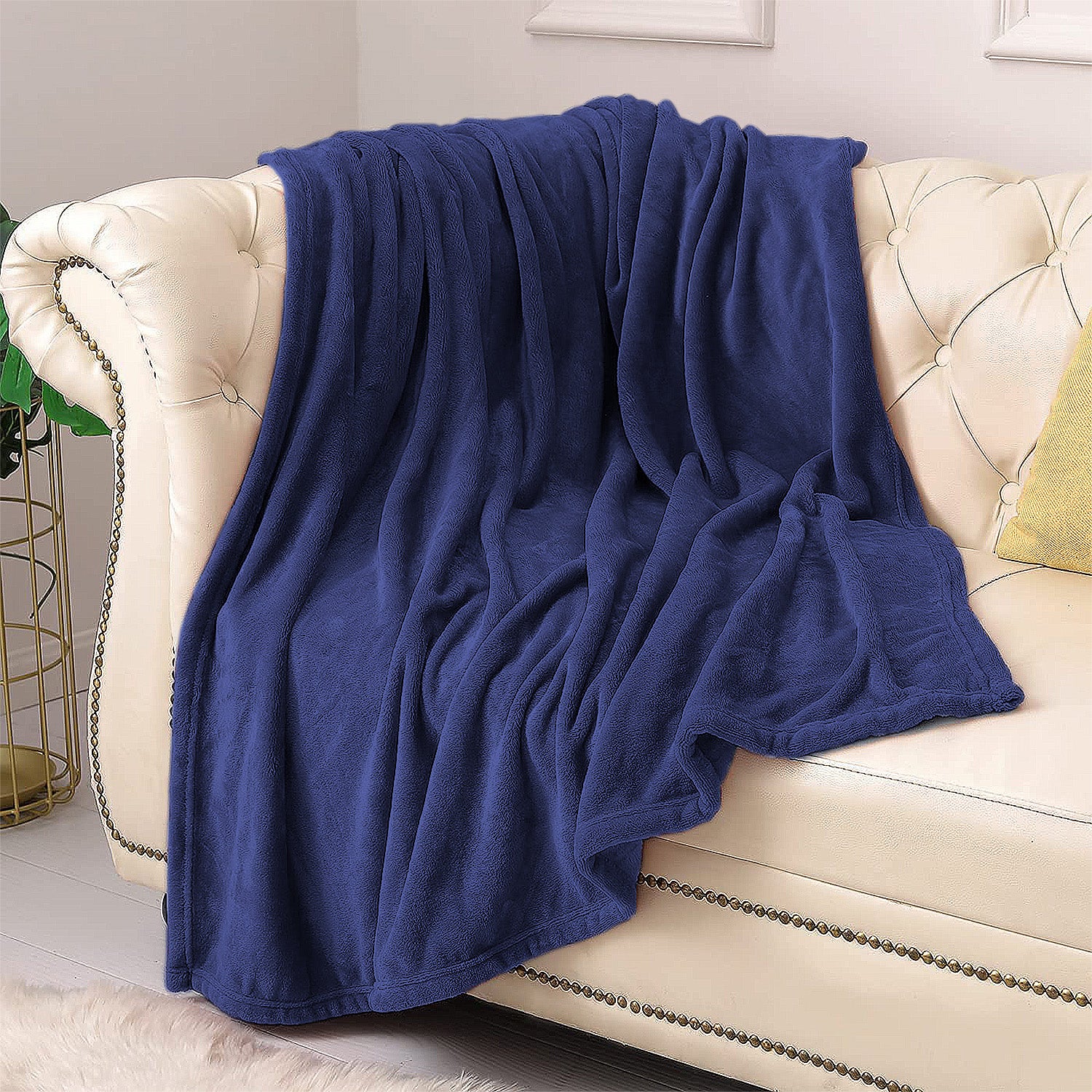 Silentnight Navy Teddy Fleece Throw Blanket