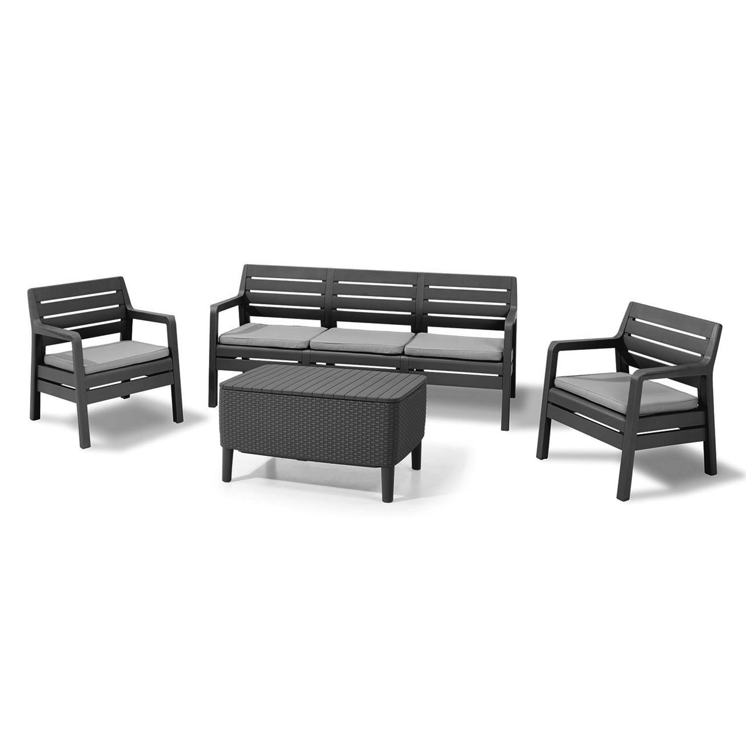 Keter Delano 5 Seater Grey Outdoor Furniture Set