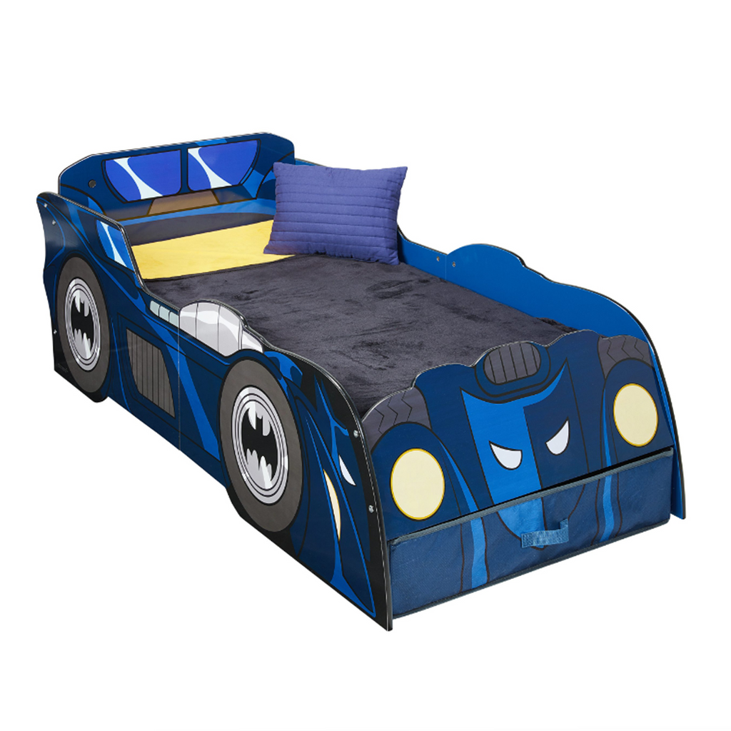 Batman Batmobile Toddler Bed Car with Storage Drawer & LED Light Strip