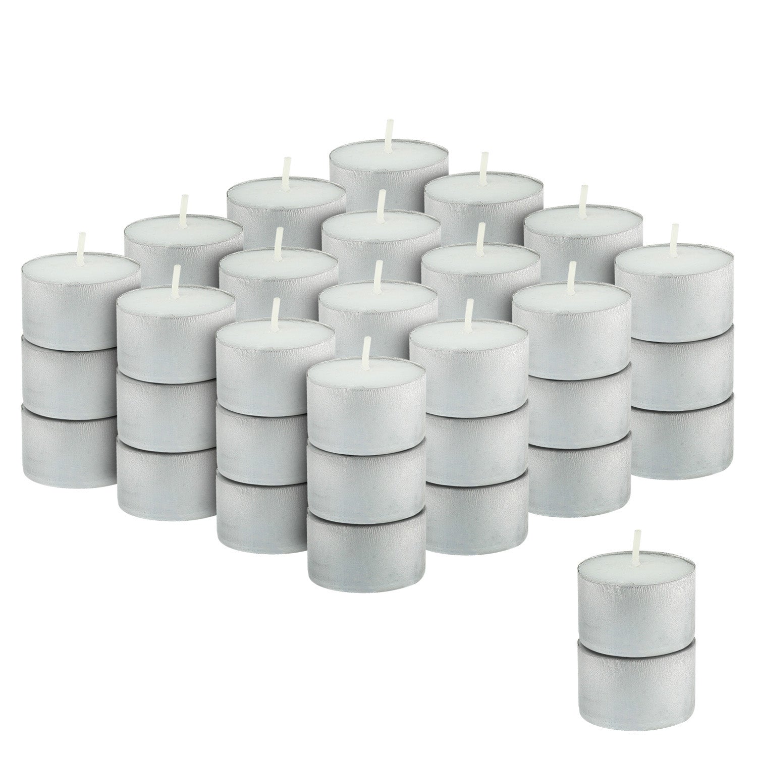 50 or 100 Unscented White Tealights - 8 Hour Burn Time