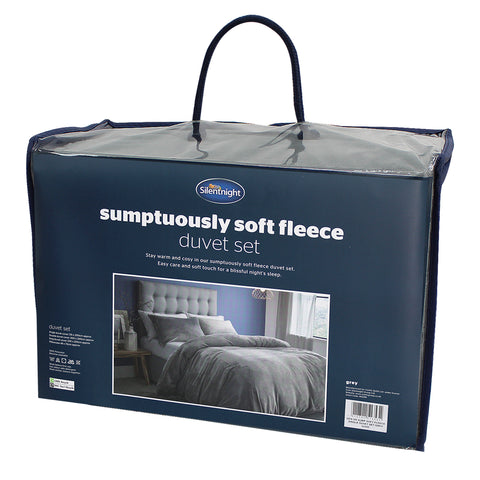 Silentnight Sumptuously Soft Grey Single Duvet Set