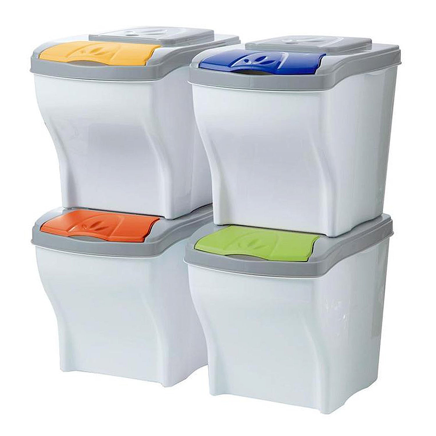 Set of 4 x 20 Litre Stackable Waste Recycling Bins