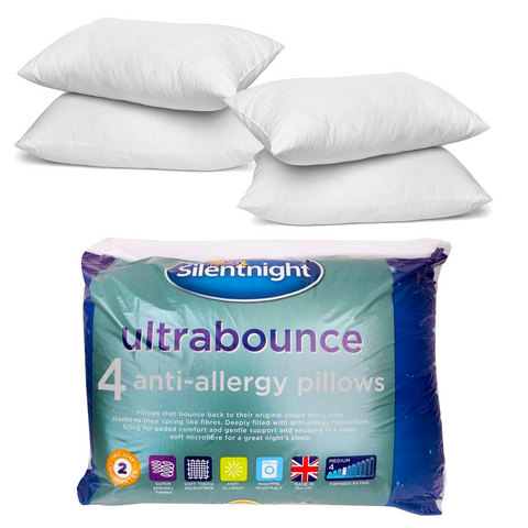 Silentnight Pack of 4 Ultrabounce Anti-Allergy Pillows