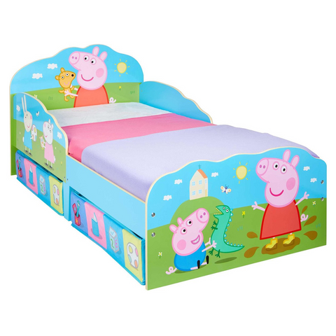 Peppa Pig & George Toddler Bed with Storage Drawers