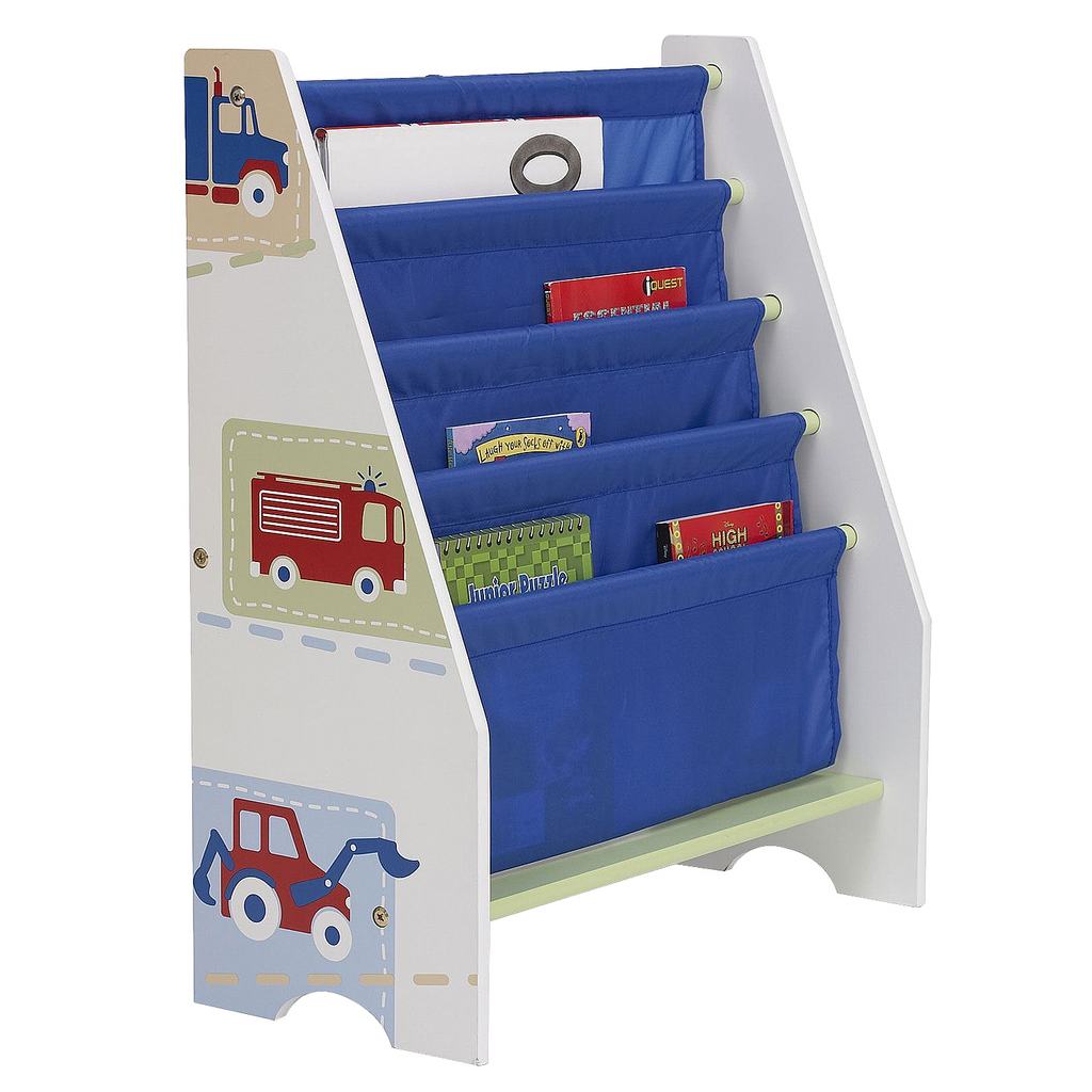 Vehicles Cars Blue Freestanding Sling Bookcase