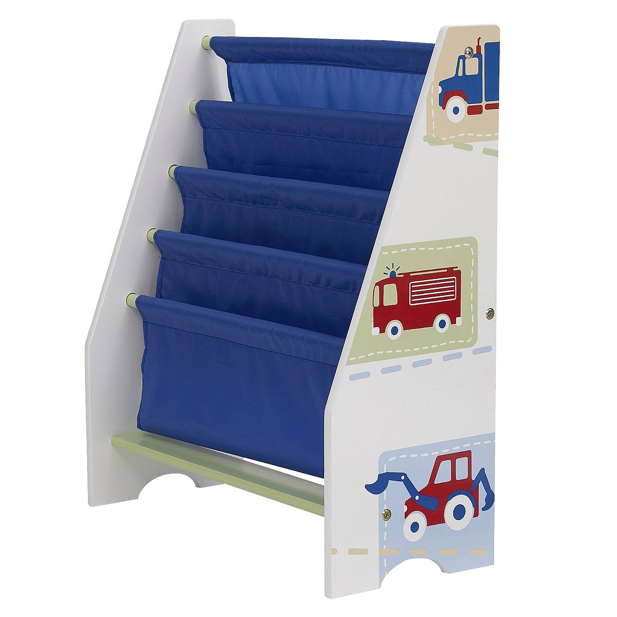 Vehicles Cars Blue Freestanding Sling Bookcase