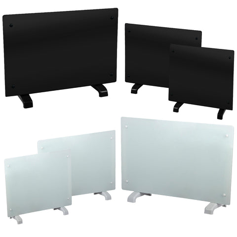 Electric Glass Panel Heater - Free Standing or Wall Mounted - Choose Your Colour & Size