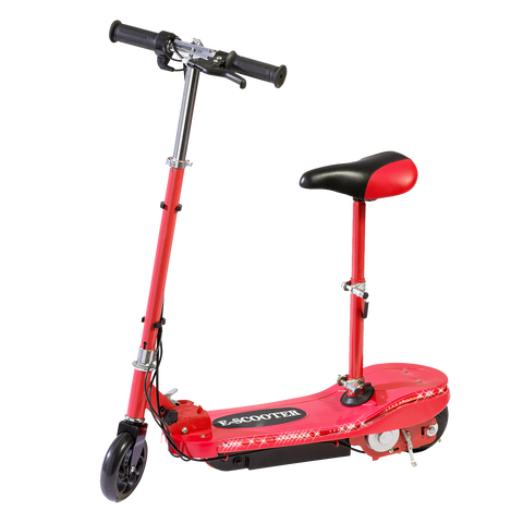 Kids Red Electric Scooter With Seat & LED Lights