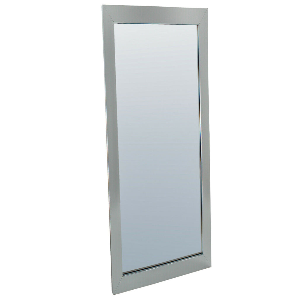 Silver Full Length Wall Mounted Framed Mirror - 100cm x 40cm