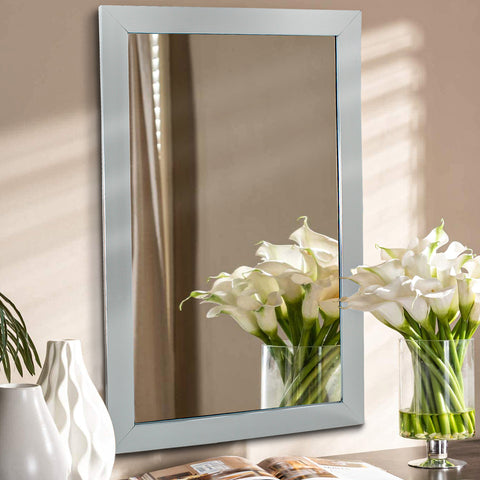 Silver Wall Mounted Framed Mirror - 40cm x 61cm