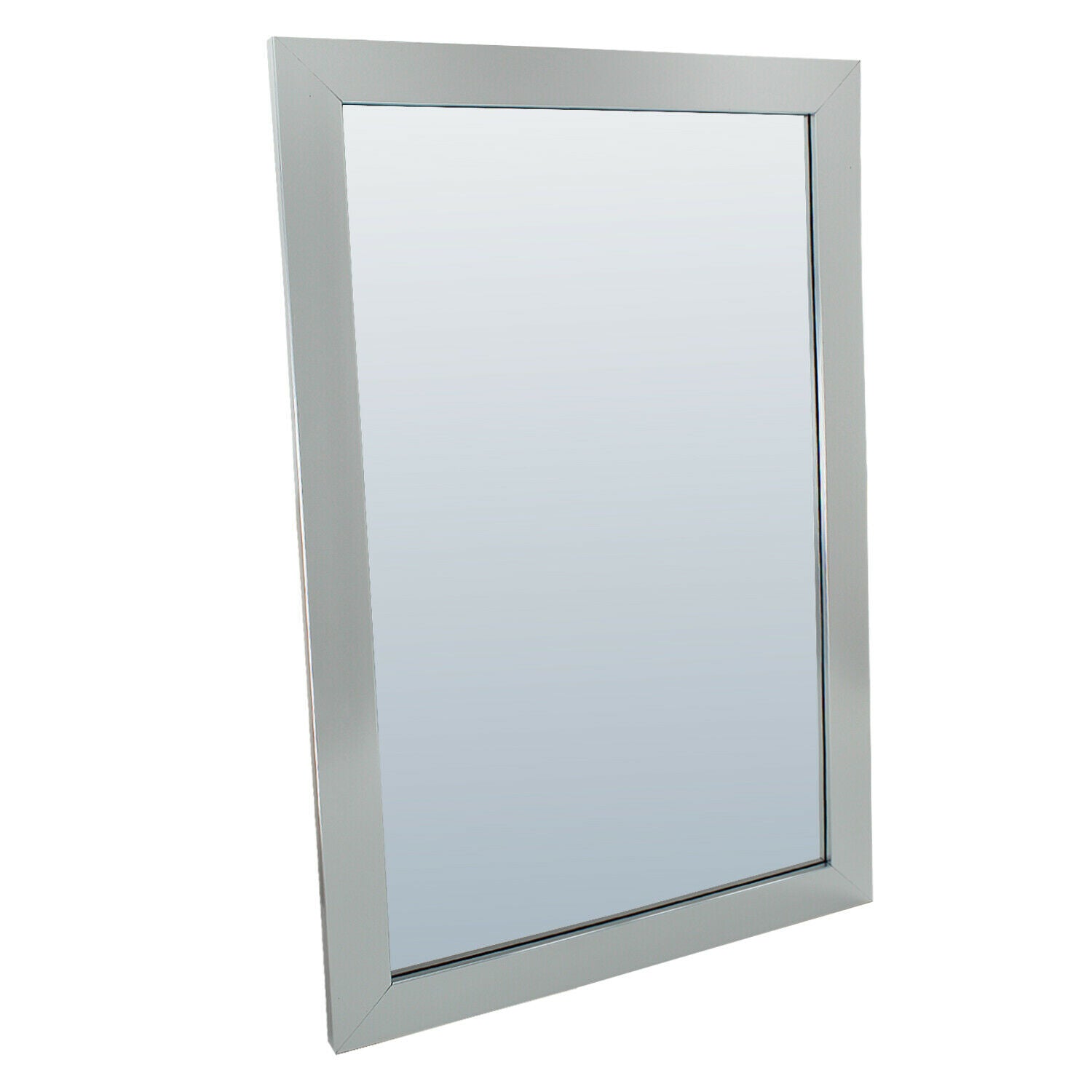 Silver Wall Mounted Framed Mirror - 40cm x 61cm