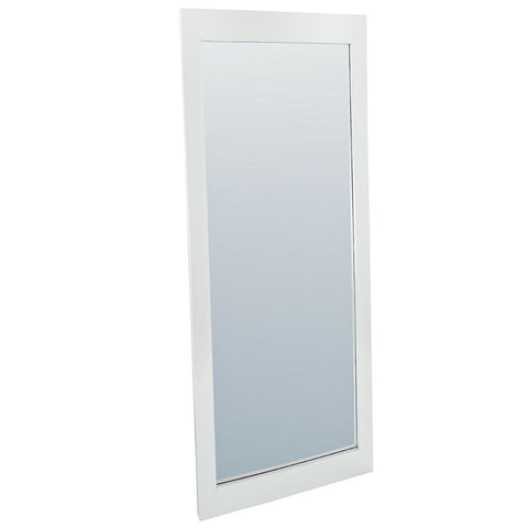 White Full Length Wall Mounted Framed Mirror - 100cm x 40cm