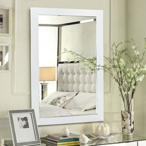 White Wall Mounted Framed Mirror - 40cm x 61cm