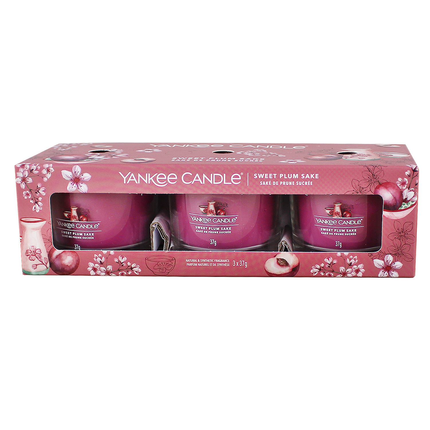 Yankee Candle Sweet Plum Sake 3 Filled Votive Candle Gift Set -  WeeklyDeals4Less