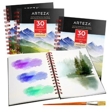 Premium Sketch Book Set 5.5x8.5 In Spiral Bound Pack of 3 